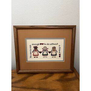 Handmade Cross-Stitch Picture -"No One Is Rich Enough To Do Without A Friend"